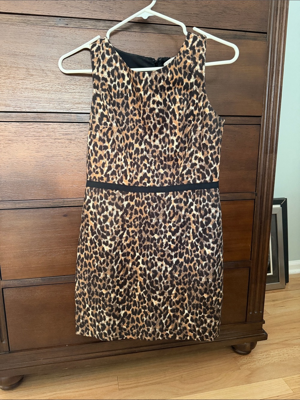 LOFT Leopard Print Sleeveless Sheath Dress - Brown/Black